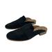 Free People Shoes | Free People At Ease Black Soft Suede Snake Texture Loafer Mules | Color: Black/Tan | Size: 8