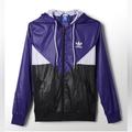 Adidas Jackets & Coats | Adidas Retro Athletic Track Windbreaker Lightweight Jacket Size Medium | Color: Black/Purple | Size: M