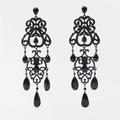 Zara Jewelry | New Black Sparkly Chandelier Earrings | Color: Black | Size: Os