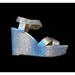 Nine West Shoes | Nine West Silver Platform Sandals 8 Shiny Glittery Prom Wedding See Description | Color: Silver | Size: 8