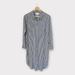 Anthropologie Dresses | Anthropologie Velvet By Graham And Spencer Long Sleeve Striped Button Up Dress | Color: Blue/White | Size: Xs