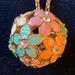 J. Crew Jewelry | J. Crew Multi Color Flower Ball Pendant Necklace Rhinestone Accents 30"(L) | Color: Gold/Pink | Size: Os