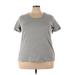 Woman Within Short Sleeve T-Shirt: Gray Tops - Women's Size 22