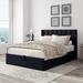 Latitude Run® Raania Tufted Low Profile Storage Wingback Bed Velvet in Black/Brown | 42 H x 60 W x 81 D in | Wayfair