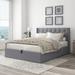 Latitude Run® Raania Tufted Low Profile Storage Wingback Bed Velvet in Gray | 42 H x 66 W x 85 D in | Wayfair CCC17FB2545A4F498CAFDC5DFFF21803