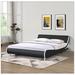 Wrought Studio™ Faux Leather Upholstered Platform Bed Frame, Curve Design, Wood Slat Support, No Box Spring Needed | Wayfair