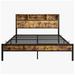 17 Stories Travonte Metal Platform Storage Bed Metal in Black | 39.45 H x 54.49 W x 81.34 D in | Wayfair 4E3DCDB615CF473898D2F0A49A97B8BA