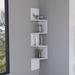 Wrought Studio™ 4-Tier Floating Wall Mount Corner Bookshelf, Black Wood in White | 51.5 H x 9.8 W x 9.8 D in | Wayfair