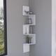 Wrought Studio™ 4-Tier Floating Wall Mount Corner Bookshelf, Black Wood in White | 51.5 H x 9.8 W x 9.8 D in | Wayfair