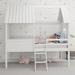 Harper Orchard Bigby Twin Solid Wood Low Loft Bed w/ Two Side Windows Wood in White | 75.8 H x 44.9 W x 79.9 D in | Wayfair