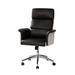 Ivy Bronx Khaydence Swivel Office Chair w/ Height-Adjustable Upholstered in Black/Brown | 44.68 H x 27.95 W x 27.36 D in | Wayfair