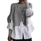 ChimWomen-Pull thermique à col rond pour femme chemise d'automne