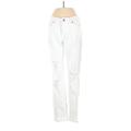 Eunina Jeggings - High Rise Straight Leg Boyfriend: White Bottoms - Women's Size 5 - Distressed Wash