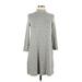 American Eagle Outfitters Casual Dress - Sweater Dress Mock 3/4 sleeves: Gray Marled Dresses - Women's Size Small