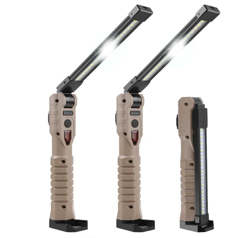 USB wiederaufladbare LED-Arbeitsleuchte, 1000 Lumen, COB-Laterne mit Betriebskapazitätsanzeige, Taschenlampe mit Griff für die Autoreparatur im Freien