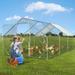 Large Metal Chicken Coop SACVON 19.7x9.8x6.6 ft Chicken Cage Hen House with Waterproof Cover and Chicken Perch