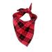 Farfi Plaid Triangle Towel Pet Scarf Soft Comfortable to Wear Fine Workmanship Water Absorbent Pet Neck Scarf for Dogs (Red Black)
