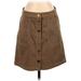 Tory Burch Casual A-Line Skirt Knee Length: Brown Solid Bottoms - Women's Size 4