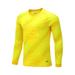 YIZYIF Boys Juniors Soccer Goalkeeper Jersey Football Training Tops Long Sleeve Sponge Pad Goalie T-Shirt Yellow 7-8