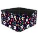 OWNTA Floral Skulls Pattern Square Pencil Storage Case with 4 Compartments Removable Dividers Pen Holder and Pencil Holder