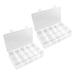 2pcs Plastic Boxes Compartment Storage Boxes Removable Dividers Jewelry Boxes