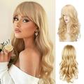 Wigs for Women Long Blonde Wigs 60 Cm Blonde Wig Golden Blonde Long Wavy Wigs Female Curly Long Woman Natural Synthetic Wavy Wigs for Women Party 24 inch