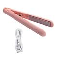 Trjgtas 2 in 1 Dual- Hair Curler Mini Hair Straightener Travel Curling Iron Portable Mini USB Hair Curler Pink