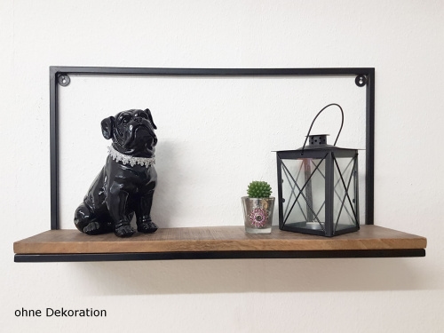 Amagohome Bücher Regal Wandregal Bücherbord 75 x 40 x 20 cm Metall schwarz Holzboden massiv Image