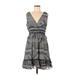 Rebecca Minkoff Casual Dress - A-Line V Neck Sleeveless: Gray Dresses - Women's Size 6
