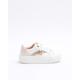 River Island Girls Rose Gold Glitter Lace Up Trainers