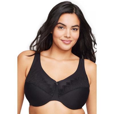 Plus Size Women's Full Figure Plus Size Wonderwire Minimizer Underwire 9003 Bra by Glamorise in Black (Size 48 DD)