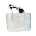 Coach Bags | Coach Cm183 Mini City Tote In White Leather Nwot | Color: Blue/Gray | Size: 9”X8”X4.25”