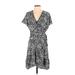 INC International Concepts Casual Dress - Wrap: Black Animal Print Dresses - Women's Size Medium