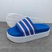 Adidas Shoes | Adidas Adilette Bonega Platform Slide/Sandal/Slipper Gx9480 Women's Size 8 | Color: Blue/White | Size: 8