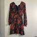 Free People Dresses | Free People Floral Polka Dot Fit & Flare Mini Dress Size 8 Small Women’s Sleeves | Color: Black/Red | Size: S