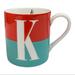 Kate Spade Dining | Kate Spade Lenox Wickford Red Letter Day "K" Coffee Mug | Color: Blue/Orange | Size: Os