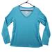 Nike Tops | Nike Shirt Women's Long Sleeve Pullover V- Neck Dri-Fit Athletic Cut Blue Large | Color: Blue | Size: Large