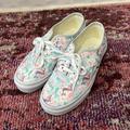 Vans Shoes | Glittery Mermaid Print Vans Sneakers, Size 7.5 | Color: White | Size: 7.5