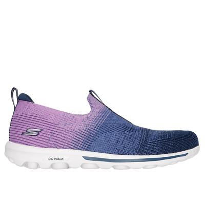 Skechers Women's GO WALK Travel - Ibiza Slip-On Shoes | Size 6.0 | Navy/Lavender | Textile/Synthetic | Vegan | Machine Washable