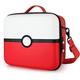 Case for Switch & Switch OLED Model, Pokeball Design, Protective Hard Shell Carry Bag with 21 Game Card Slots, Travel Carrying Case for Switch Console and Accessories (Red & White)