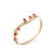 Lieson Wedding Rings for Women, Rose Gold Rings for Women 14ct Engagement Rings for Her Simple Wave Design with Ruby Anniversary Ring Rose Gold Ring Size L 1/2