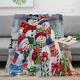 Christmas Fleece Blanket Throws for Sofas Large, Fluffy Blanket for Bed, Throw Blanket for Bedroom, Couch, Office, Warm Flannel Home Decoration Blankets 220x240 cm Snowman