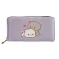 hansgo Cute Cat with Red Heart Adult's Long Wallet PU Leather Purse with Card Holder Zip Around Clutch Wallet