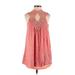 Entro Casual Dress - A-Line Mock Sleeveless: Pink Dresses - Women's Size Small