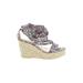 NANETTE Nanette Lepore Wedges: Ivory Floral Motif Shoes - Women's Size 8 1/2