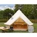 Arlmont & Co. Kylynne Canvas Bell Glamping Yurt Bell Tent w/ Roof Stove Jack in Pink/White | 78.74 H x 118.11 W x 118.11 D in | Wayfair