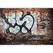 IDEA4WALL Pop Urban Brick Wall w/ Graffiti Art Removable Self Adhesive Large Wallpaper Vinyl in Brown | 96 W in | Wayfair