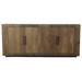 Hokku Designs Wintrud 84.25" Wide Oak Wood Sideboard Wood in Brown | 36.25 H x 84.25 W x 18.25 D in | Wayfair 2206D3A43EB546758535AE38A69F4A4C