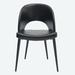 Corrigan Studio® Luevertha Metal Back Side Chair in Faux Leather/Upholstered/Metal in Black | 34.8 H x 23.6 W x 22.8 D in | Wayfair