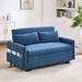 Latitude Run® 55.1" Pull Out Sleep Sofa Bed, Microfiber in Blue | 31.5 H x 55.1 W x 36.2 D in | Wayfair 0116765A99284FBB9646550BC439AD73